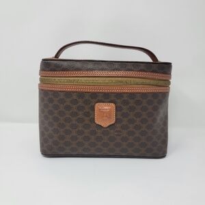 CELINE Vintage Macadam Leather Vanity Bag
